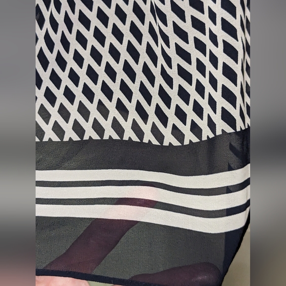 Talbots 4P Petite pleated skirt fully lined Navy & white Sheer Polyester - Picture 6 of 12